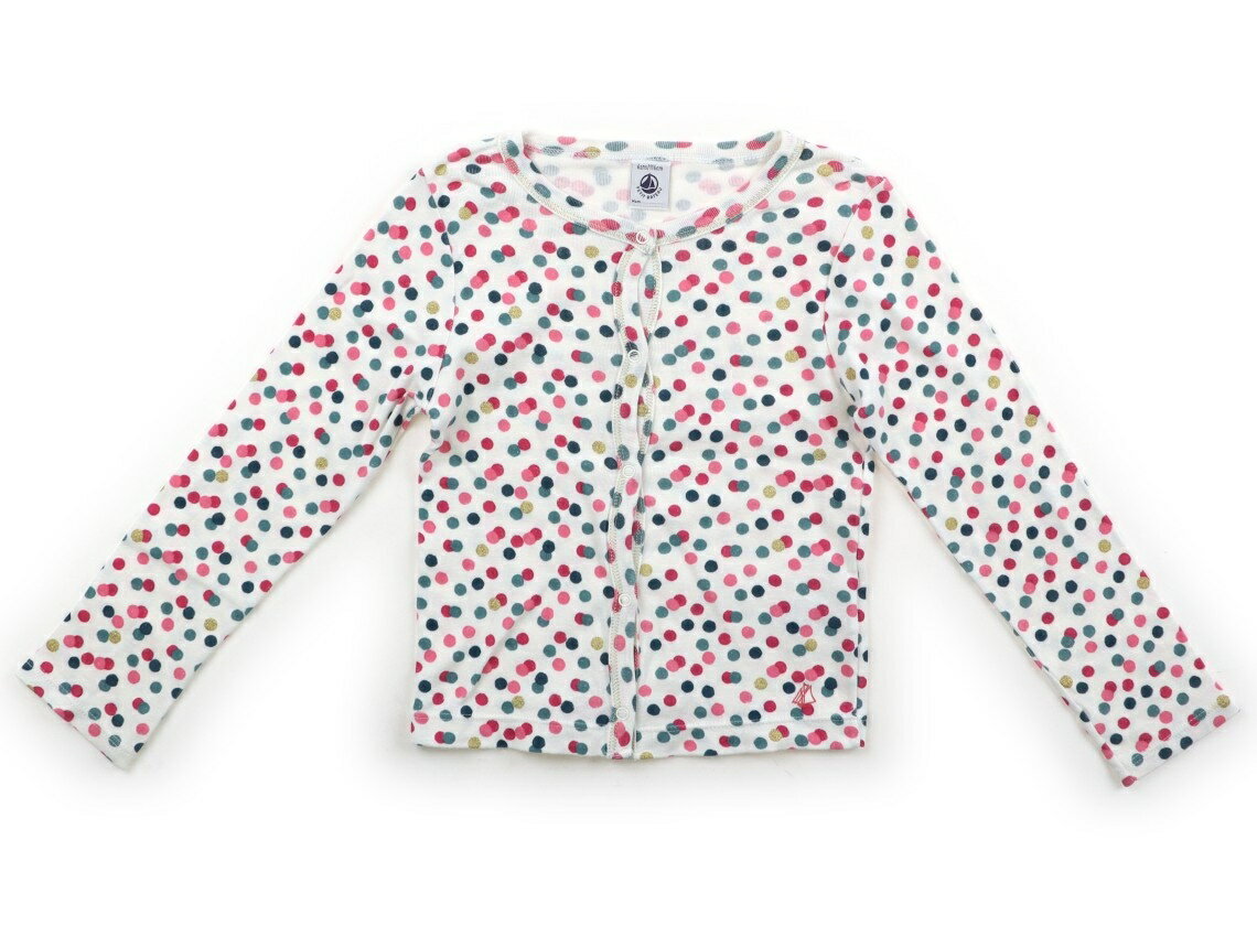 Rakuten - プチバトー PETIT BATEAU カーディガン 110 女の子 オフ地・スモーキーブルー・ピンクドット 子供服 ベビー服 キッズ アウトレット ユーズド 【中古】キッズ・ベビー・マタニティ