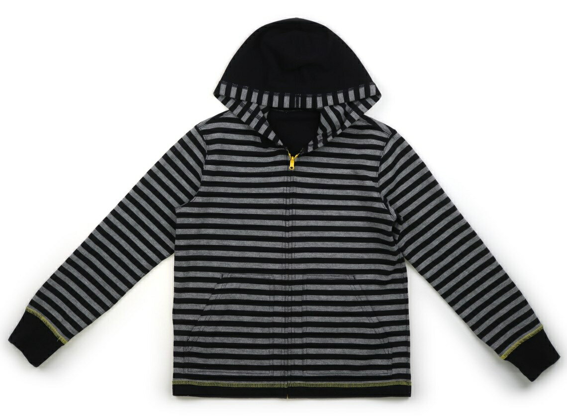 コムサイズム COMME CA ISM パーカー 140 男の子 ボーダー柄グレーブラック 子供服 ベビー服 キッズ ア..