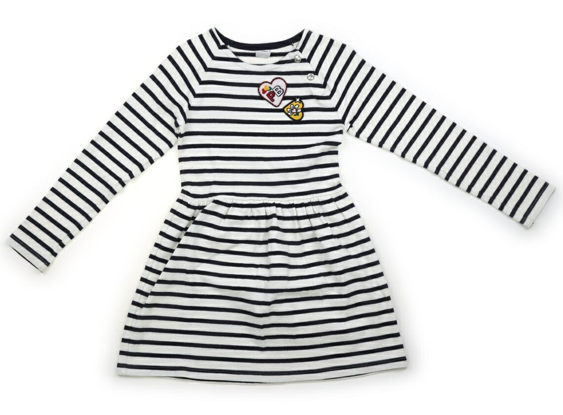 Rakuten - プチバトー PETIT BATEAU ワンピース 120 女の子 ホワイト、紺ボーダー 子供服 ベビー服 キッズ アウトレット ユーズド 【中古】キッズ・ベビー・マタニティ