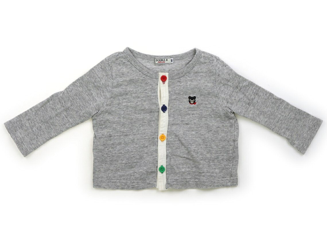 　ブランド 　Double B(ダブルB) 　カテゴリー 　カーディガン 　サイズ 　80サイズ 　色 　グレー・マルチカラー 　状態 　★★★ 　記名 　なし 　ジャンル 　Boy カットソー地。生地に若干毛羽立ちがありますが目立つ汚れはありません。まだまだお使いいただけそうです。 ＊【状態】【サイズ】に関しての詳しい説明はこちら