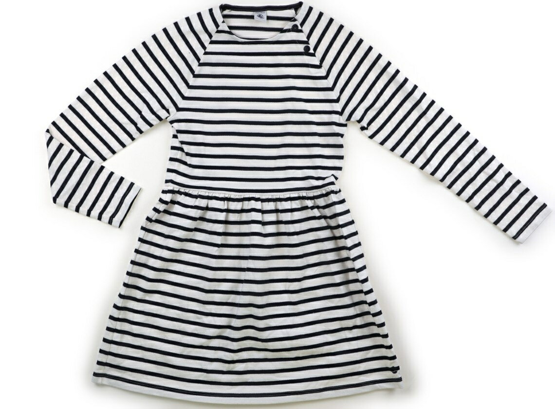 Rakuten - プチバトー PETIT BATEAU ワンピース 150 女の子 ネイビー・ホワイトボーダー 子供服 ベビー服 キッズ アウトレット ユーズド 【中古】キッズ・ベビー・マタニティ