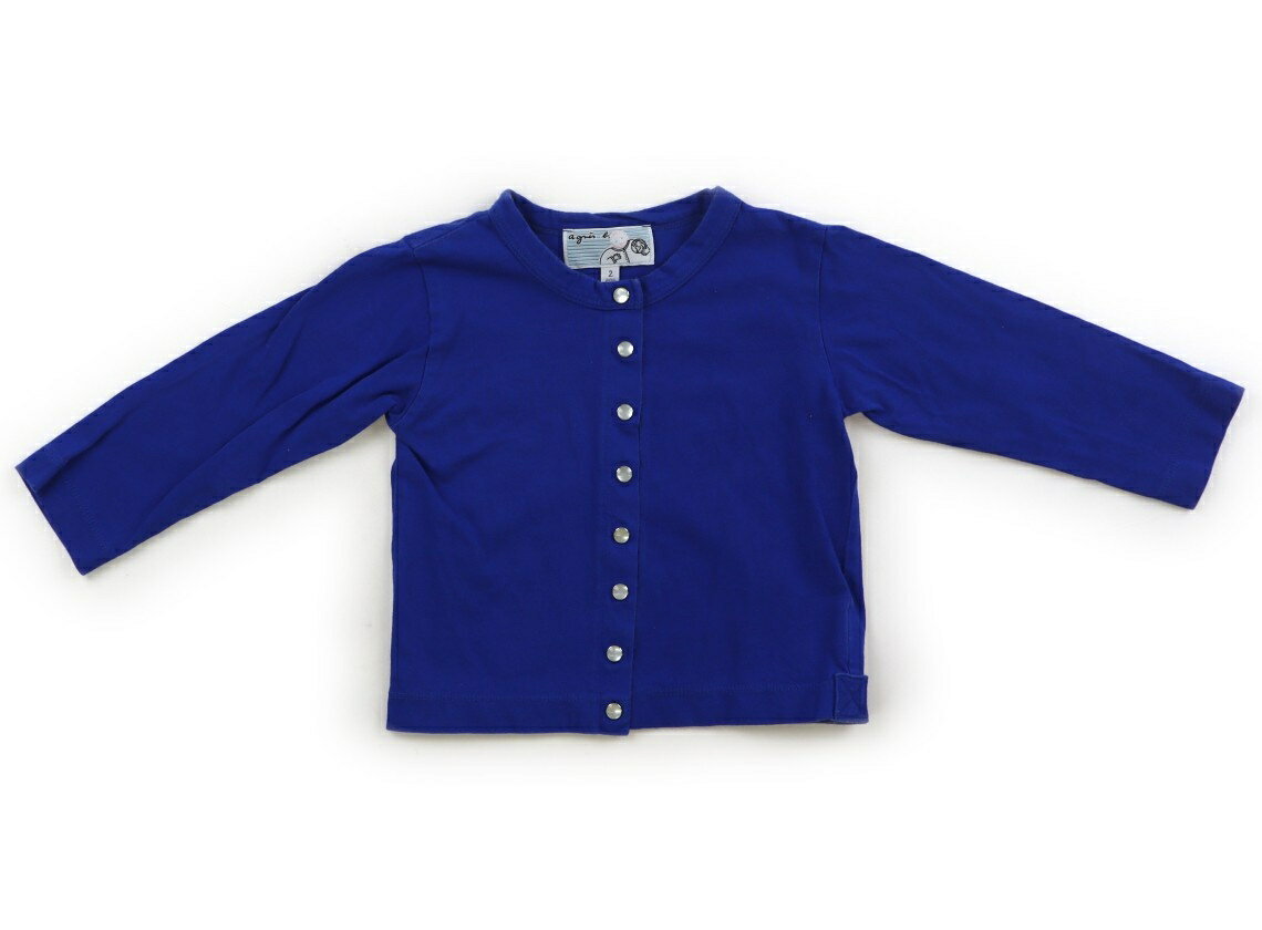 アニエスベー agnes.b カーディガン 90 女の子 ブルー 子供服 ベビー服 キッズ アウトレット ユーズド 【中古】キッズ・ベビー・マタニティ