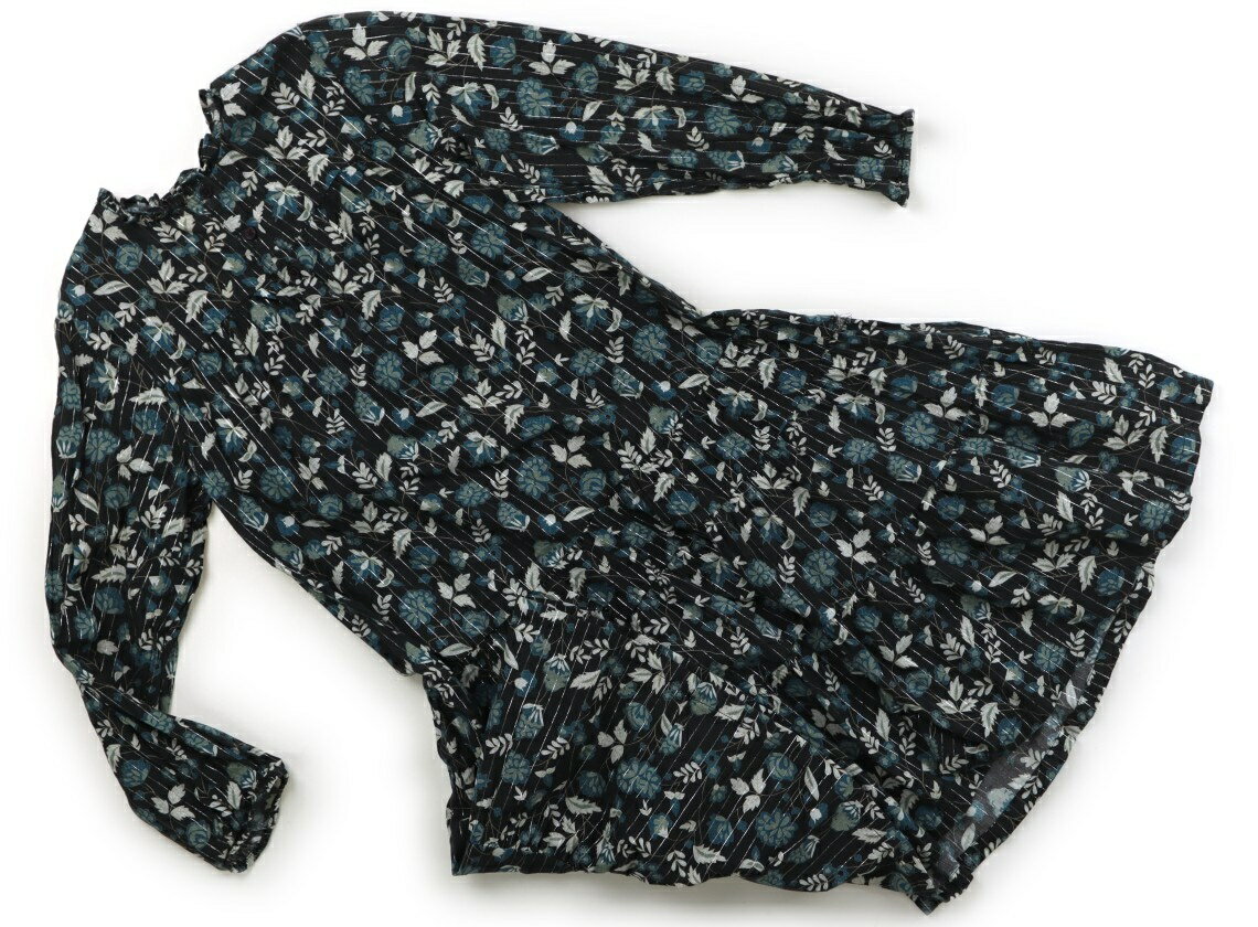 ボントン BONTON ワンピース 130 女の子 黒・アクアマリン・白・花柄 子供服 ベビー服 キッズ アウトレ..