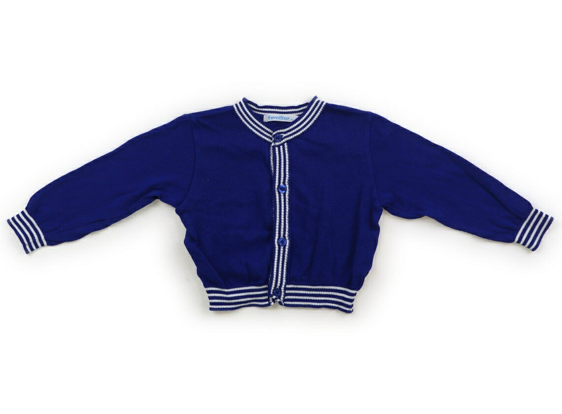 ファミリア familiar カーディガン 80 女の子 ブルー・ホワイトライン 子供服 ベビー服 キッズ アウトレット ユーズド 【中古】キッズ・ベビー・マタニティ