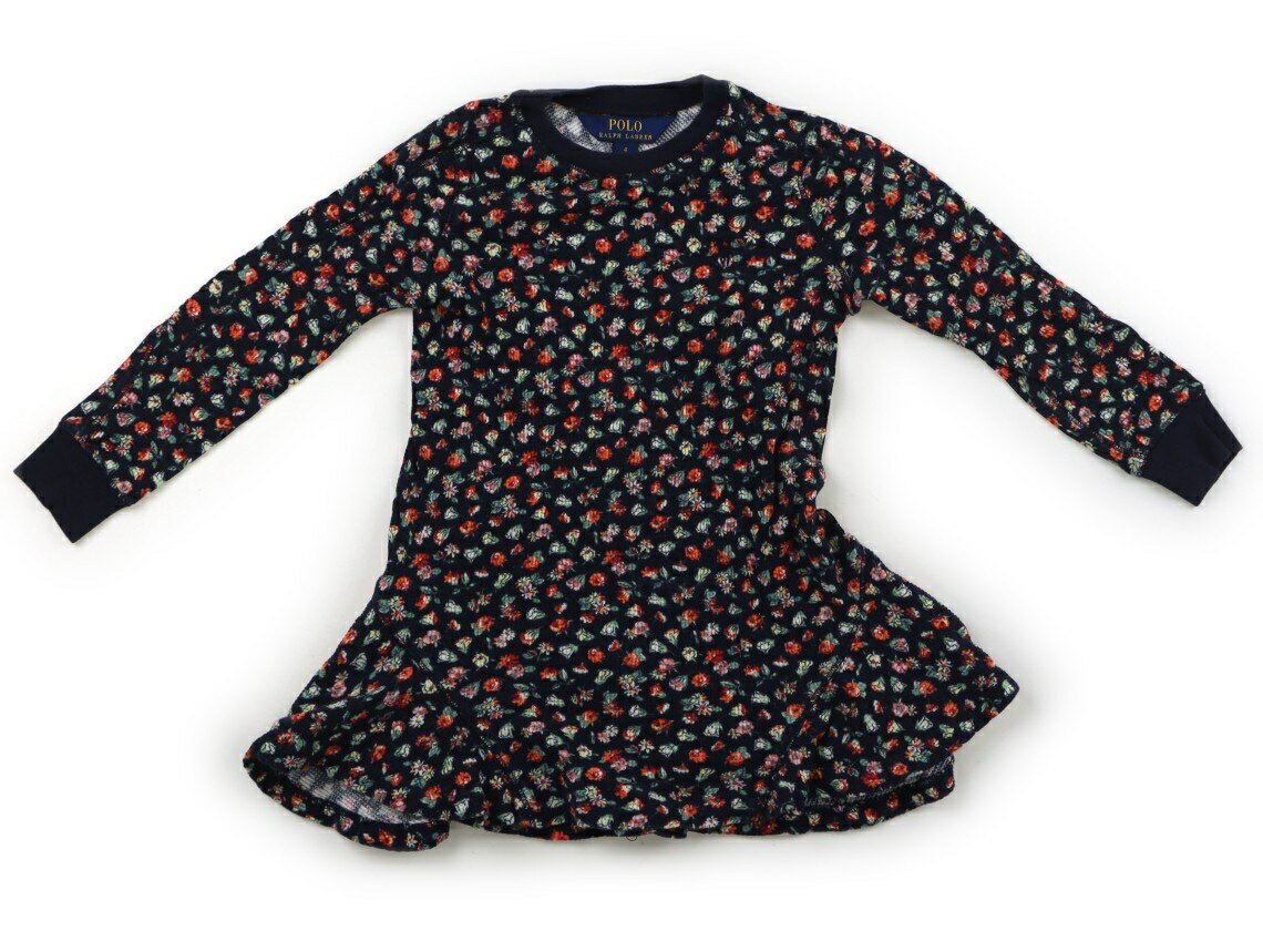 ポロラルフローレン POLO RALPH LAUREN ワンピース 110 女の子 ネイビー×カラフル花柄 子供服 ベビー服 キッズ アウトレット ユーズド 【中古】キッズ・ベビー・マタニティ