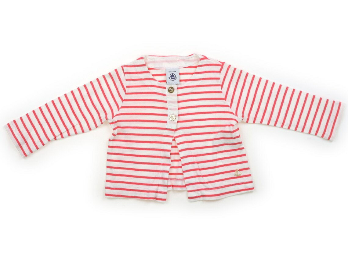 プチバトー PETIT BATEAU カーディガン 70 女の子 ホワイト・ピンク 子供服 ベビー服 キッズ アウトレット ユーズド 【中古】キッズ・ベビー・マタニティ