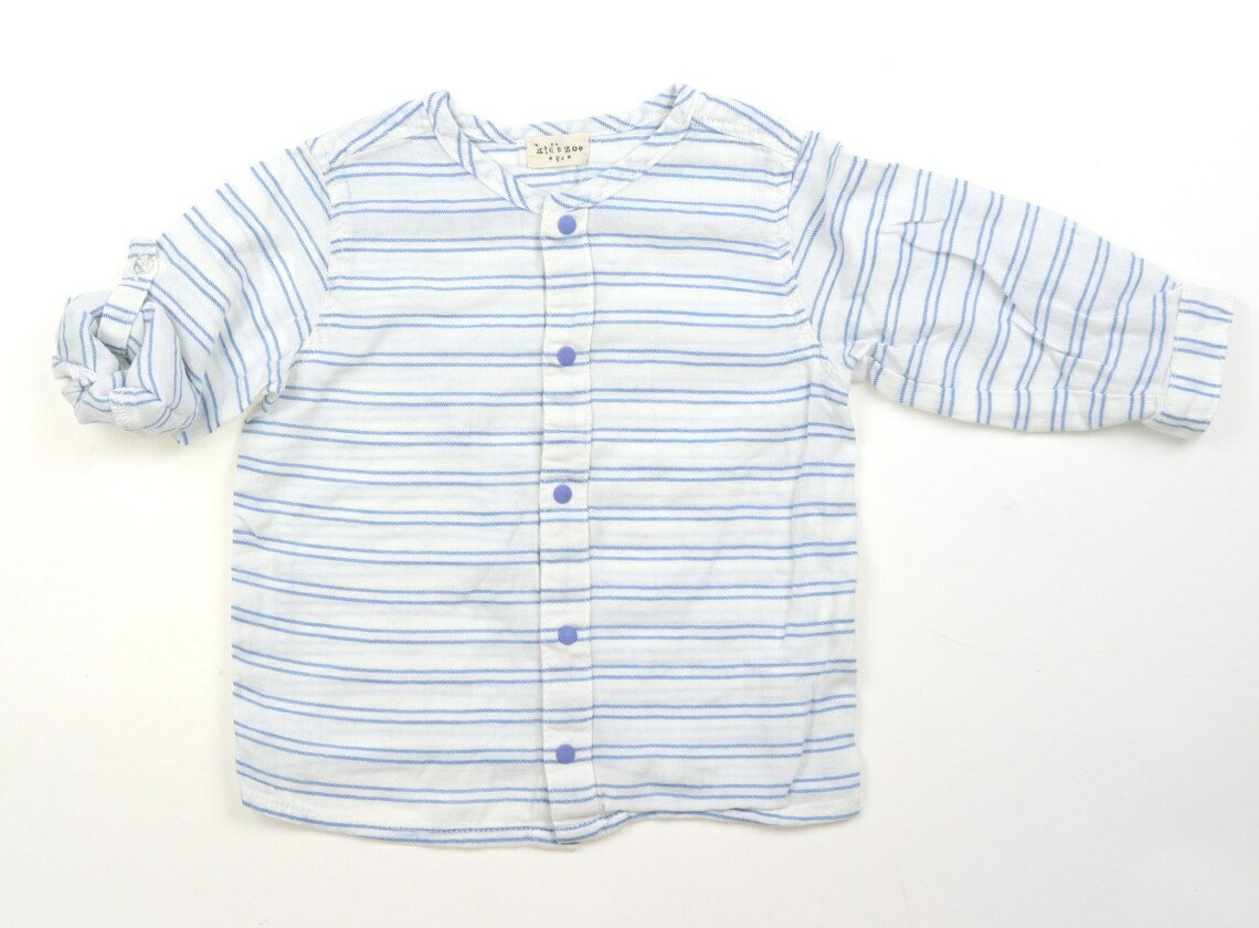 キッズズー Kids Zoo シャツ・ブラウス 80 男の子 オフ・サックスボーダー 子供服 ベビー服 キッズ アウトレット ユーズド 【中古】キッズ・ベビー・マタニティ