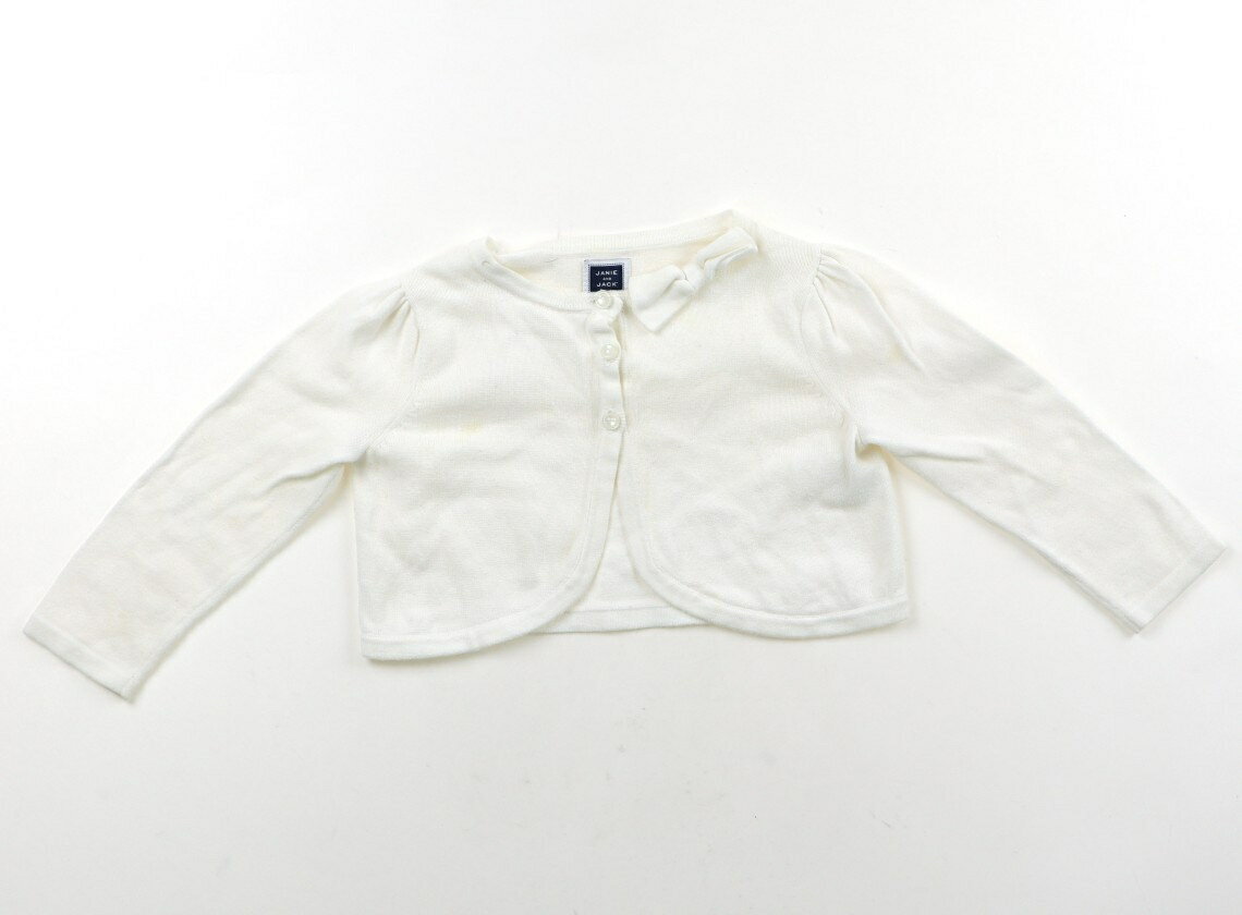 　ブランド 　Janie & Jack(ジャニー＆ジャック) 　カテゴリー 　カーディガン 　サイズ 　80サイズ 　色 　ホワイト 　状態 　★★（返品不可） 　記名 　なし 　ジャンル 　Girl 実際のサイズ表記は18-24MONTHS。コットンのニット。所々に薄い茶色いシミあり。毛羽立ちがありますが、まだまだお使いいただけます。 ＊【状態】【サイズ】に関しての詳しい説明はこちら