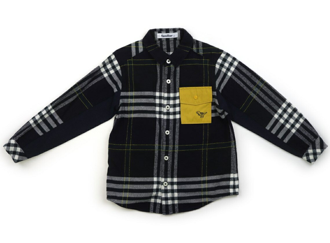 ファミリア familiar シャツ・ブラウス 120 男の子 ダークネイビー、深緑、白、チェック 子供服 ベビー服 キッズ アウトレット ユーズド 【中古】キッズ・ベビー・マタニティ