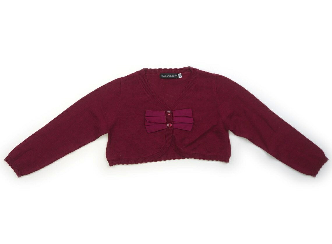 べべ BeBe カーディガン 100 女の子 ラズベリー、リボン 子供服 ベビー服 キッズ アウトレット ユーズド 【中古】キッズ・ベビー・マタニティ