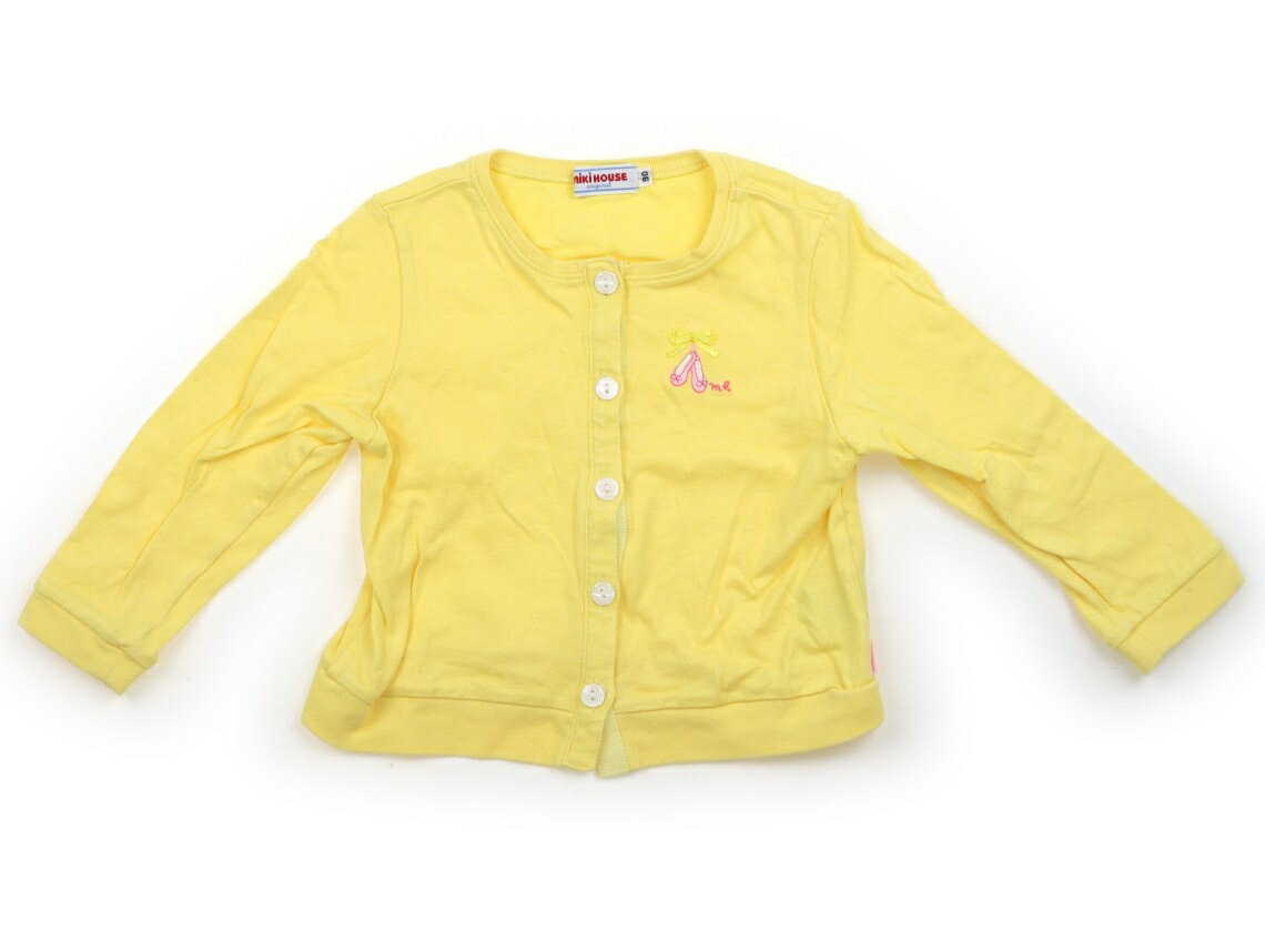 Cardigans - ミキハウス miki HOUSE カーディガン 90 女の子 黄色 子供服 ベビー服 キッズ アウトレット ユーズド 【中古】キッズ・ベビー・マタニティ