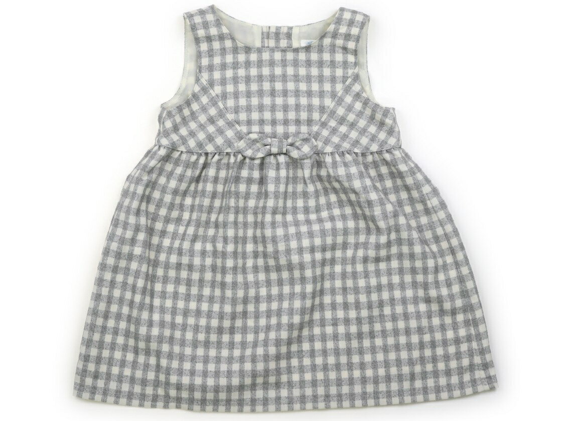 ナチュラルビューティーベーシック NATURAL BEAUTY BASIC ジャンパースカート 110 女の子 グレー・ホワイト 子供服 ベビー服 キッズ アウトレット ユーズド 【中古】キッズ・ベビー・マタニティ