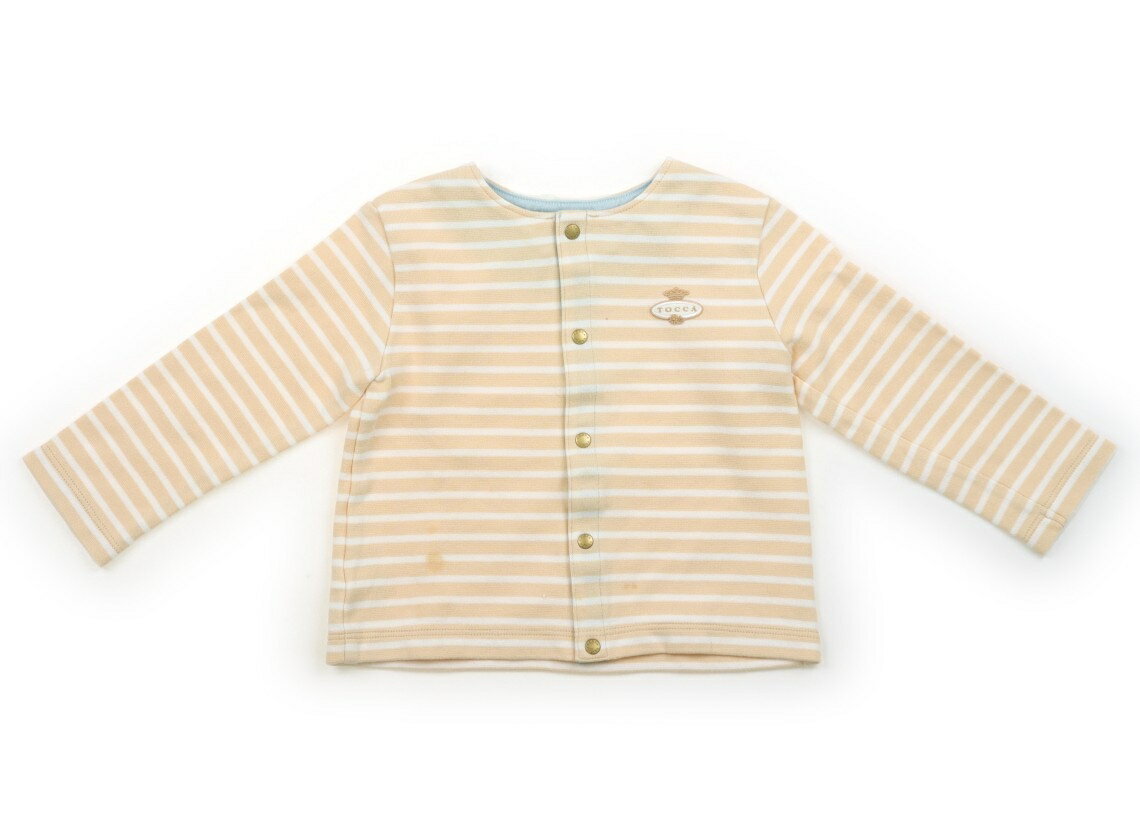 トッカ Tocca カーディガン 90 男の子 ベージュ、白、ボーダー 子供服 ベビー服 キッズ アウトレット ユーズド 【中古】キッズ・ベビー・マタニティ