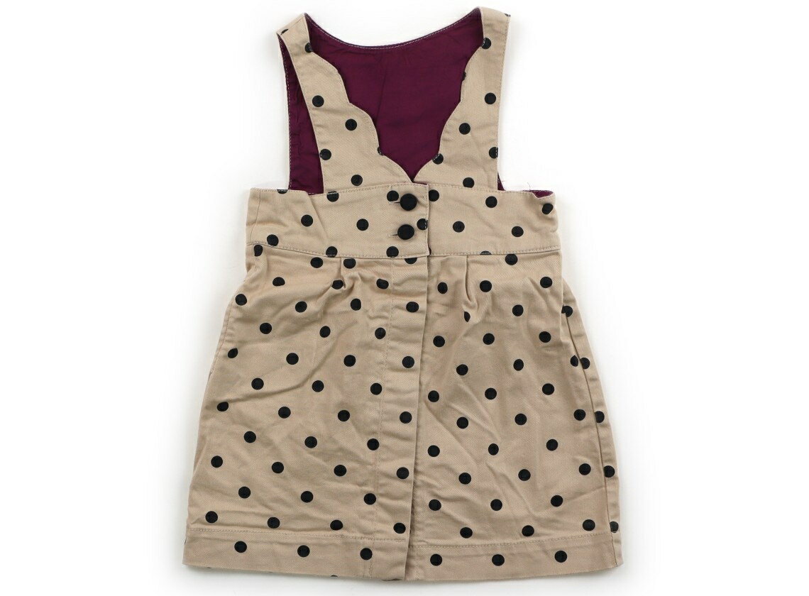 アプレレクール apres les cours ジャンパースカート 90 女の子 ベージュ黒ドット・赤紫 子供服 ベビー服 キッズ アウトレット ユーズド 【中古】キッズ・ベビー・マタニティ