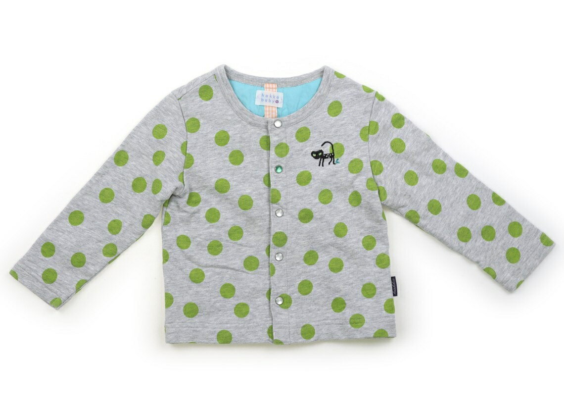 ハッカ HAKKA カーディガン 90 女の子 グレー、黄緑 子供服 ベビー服 キッズ アウトレット ユーズド 【中古】キッズ・ベビー・マタニティ
