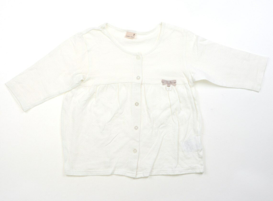 プティマイン petit main カーディガン 110 女の子 白、リボン 子供服 ベビー服 キッズ アウトレット ユーズド 【中古】キッズ・ベビー・マタニティ