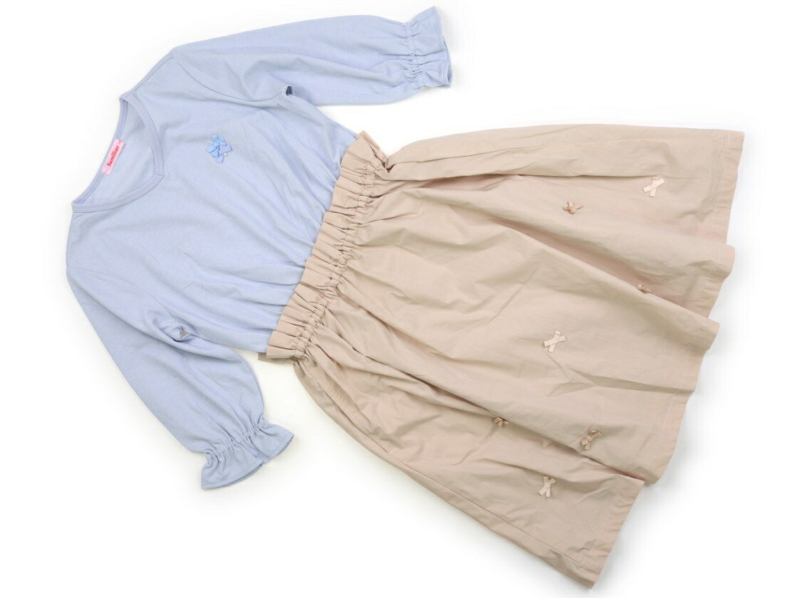 ファミリア familiar ワンピース 140 女の子 ライトブルー、ピーチ 子供服 ベビー服 キッズ アウトレット ユーズド 【中古】キッズ・ベビー・マタニ...