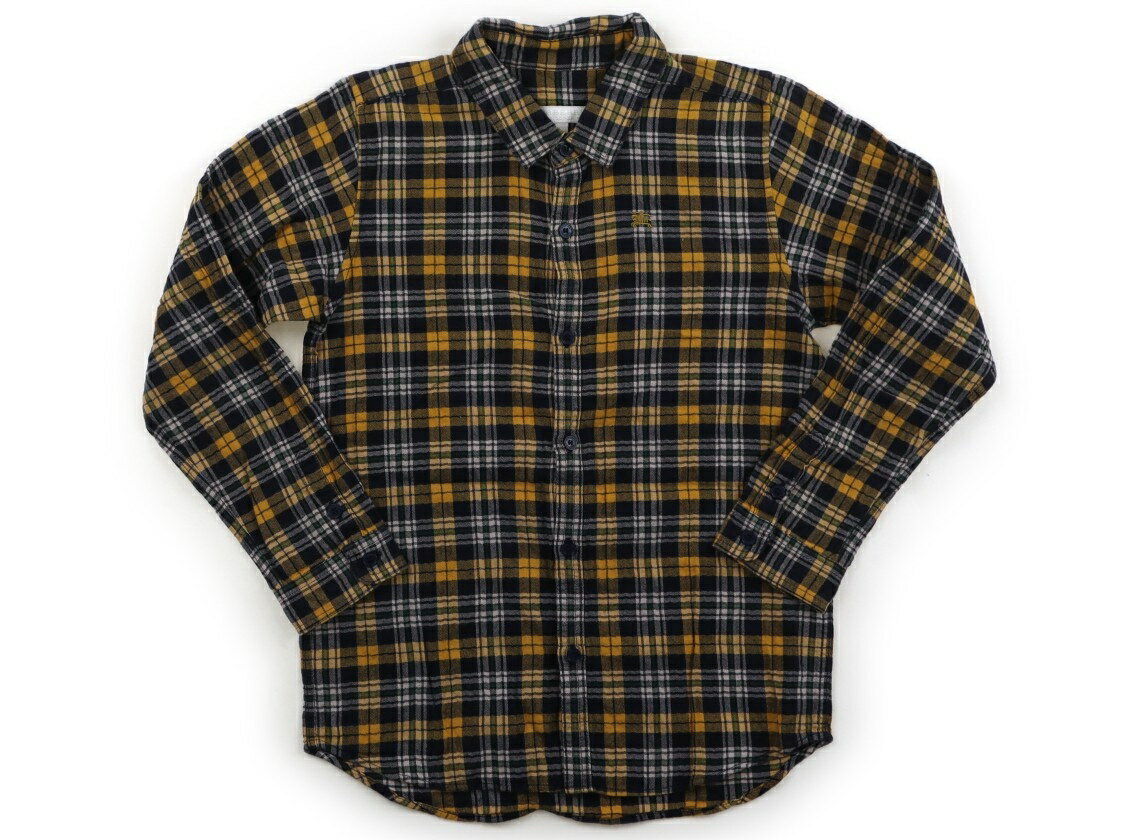 バーバリー BURBERRY シャツ・ブラウス 120 男の子 イエロー・ネイビーチェック 子供服 ベビー服 キッ..