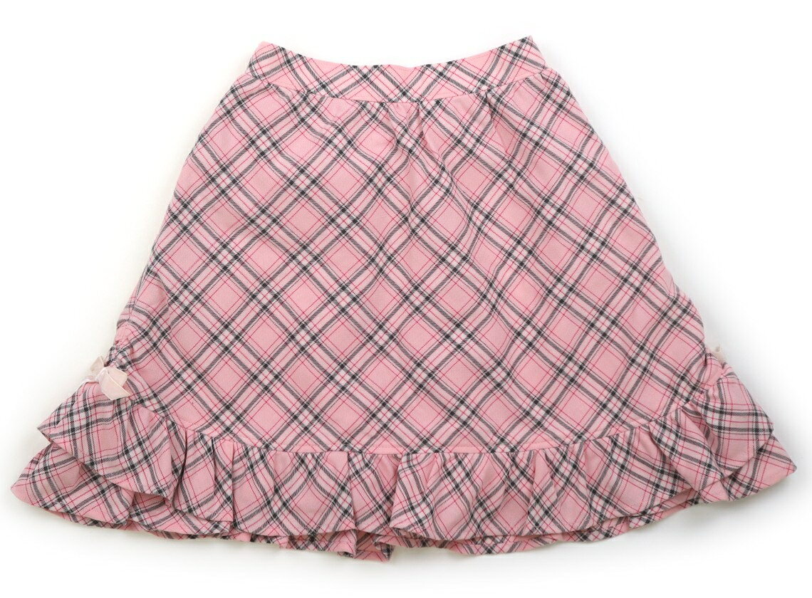 メゾピアノ mezzo piano スカート 130 女の子 ピンク、チェック柄 子供服 ベビー服 キッズ アウトレット ユーズド 【中古】キッズ・ベビー・マタニティ