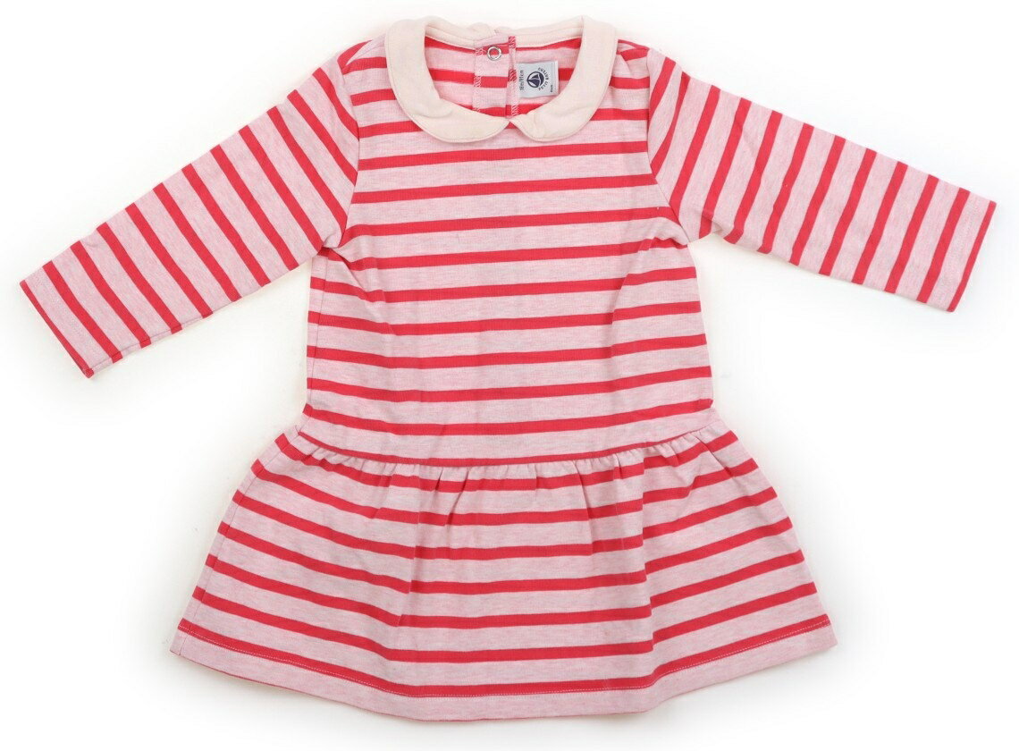 プチバトー PETIT BATEAU ワンピース 80 女の子 ピンク系ボーダー 子供服 ベビー服 キッズ アウトレット ユーズド 【中古】キッズ・ベビー・マタニティ