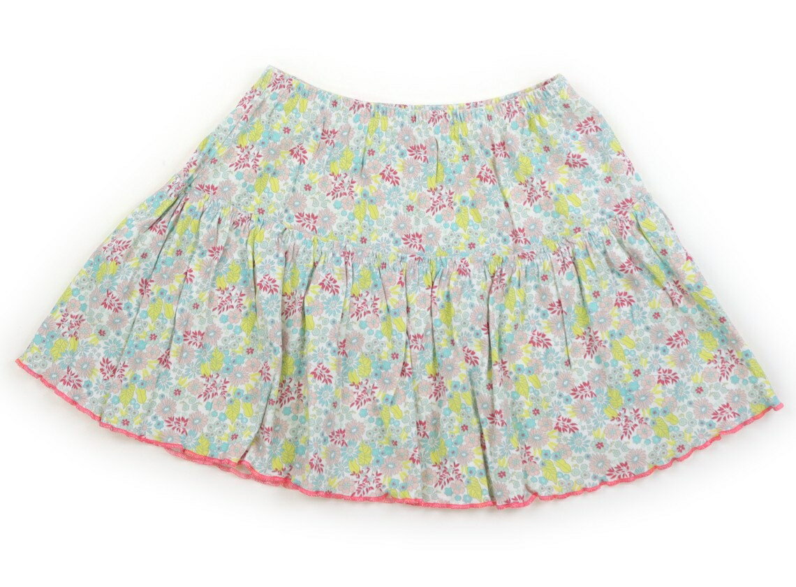 プチバトー PETIT BATEAU スカート 140 女の子 オフ地・イエロー・ブルー・ピンク花柄 子供服 ベビー服 キッズ アウトレット ユーズド 【中古】キッズ・ベビー・マタニティ