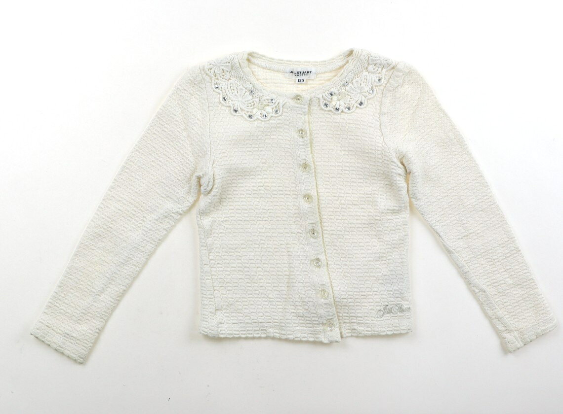 ジルスチュアート JILL STUART カーディガン 120 女の子 オフホワイト、ビジュー 子供服 ベビー服 キッズ アウトレット ユーズド 【中古】キッズ・ベビー・マタニティ