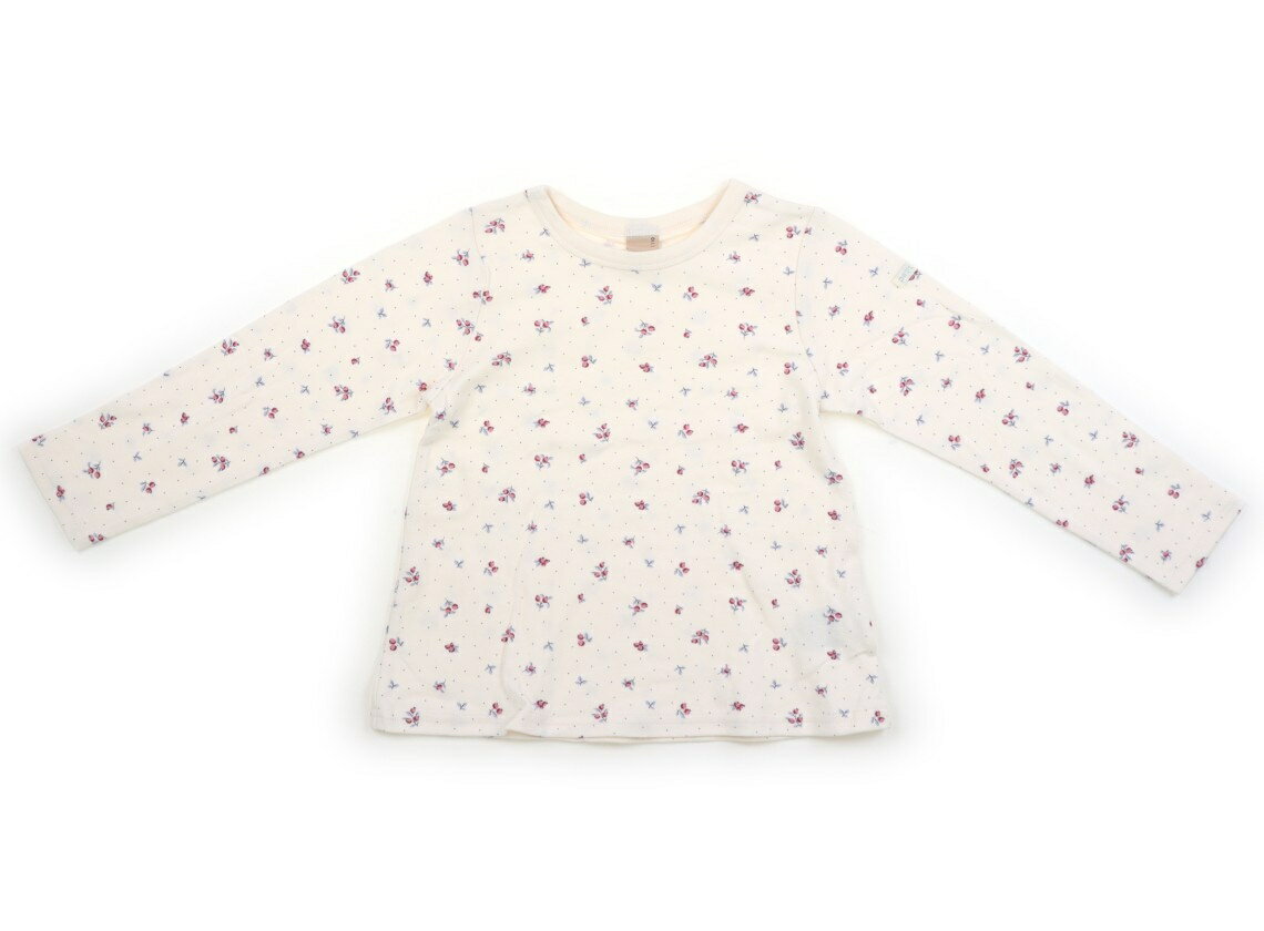 プティマイン petit main Tシャツ・カットソー 110 女の子 オフホワイト、実柄、ドット柄 子供服 ベビー服 キッズ アウトレット ユーズド 【中古】キッズ・ベビー・マタニティ