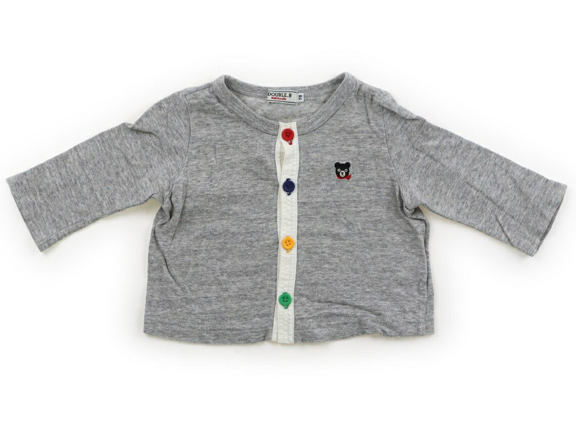ダブルB Double B カーディガン 70 男の子 杢グレー・カラフルボタン・クマ 子供服 ベビー服 キッズ アウトレット ユーズド 【中古】キッズ・ベビー・マタニティ