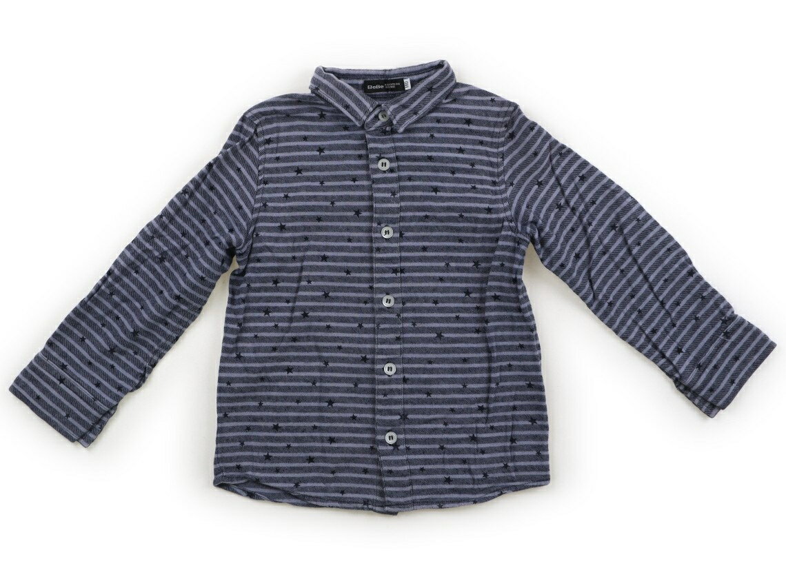 べべ BeBe シャツ・ブラウス 110 男の子 ネイビーボーダー・星柄 子供服 ベビー服 キッズ アウトレット ユーズド 【中古】キッズ・ベビー・マタニティ