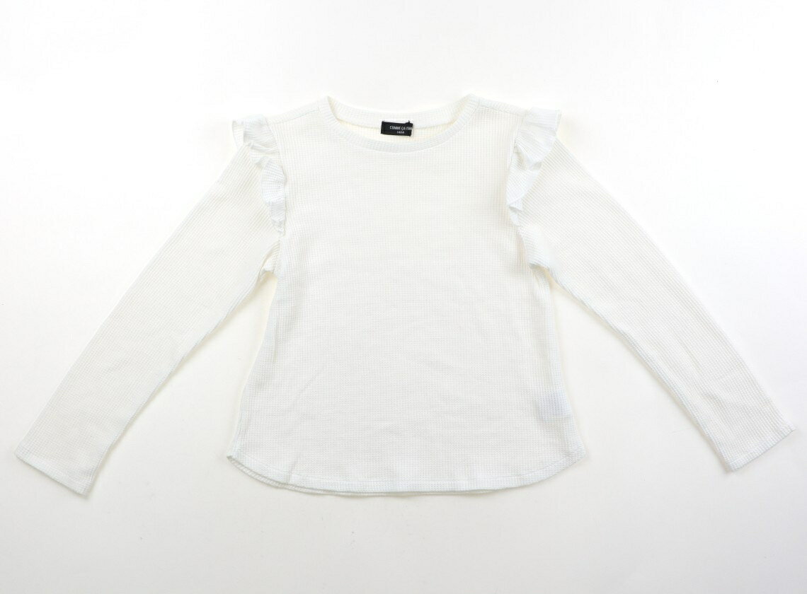 コムサイズム COMME CA ISM Tシャツ・カットソー 140 女の子 白、フリル 子供服 ベビー服 キッズ アウトレット ユーズド 【中古】キッズ・ベビー・マタニティ