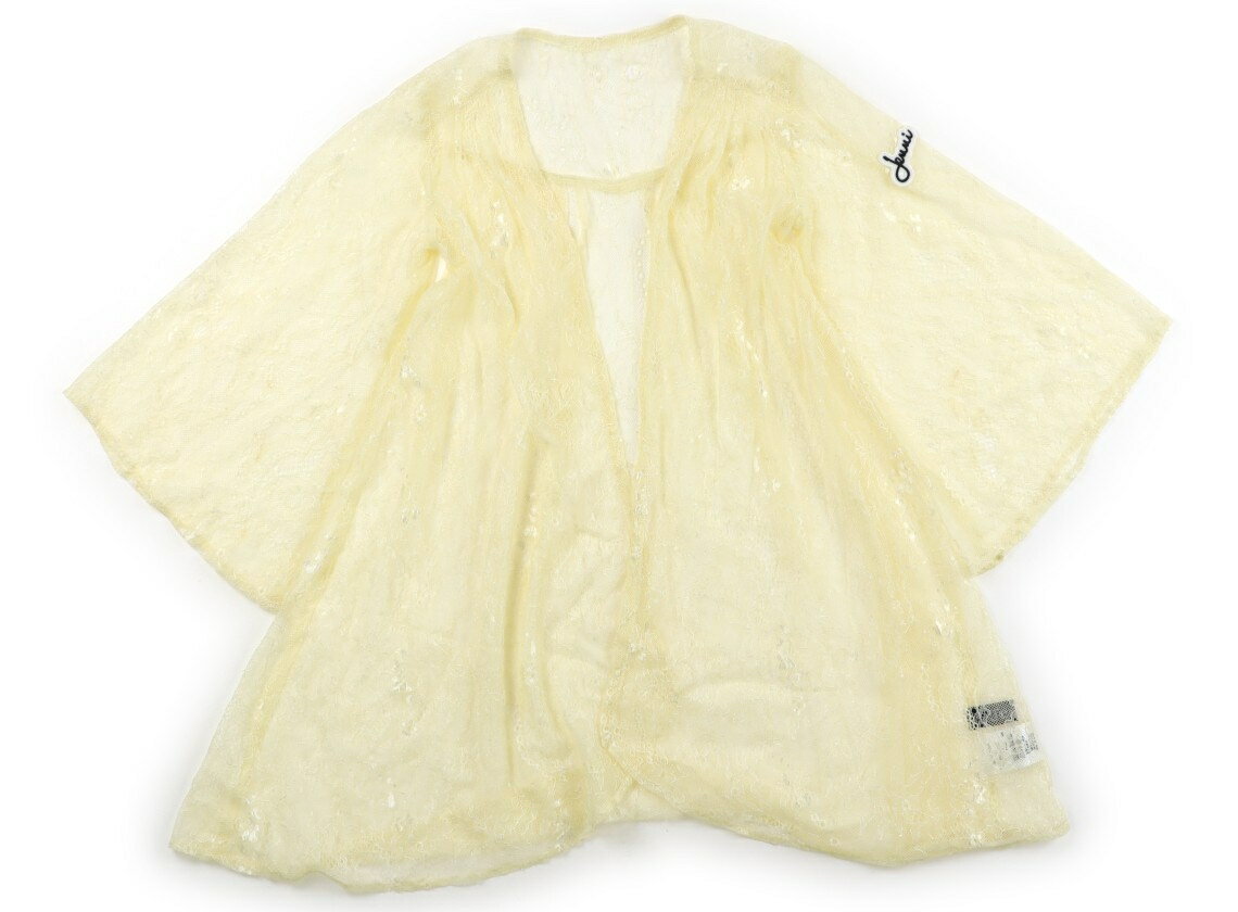 　ブランド 　JENNI(ジェニィ) 　カテゴリー 　カーディガン 　サイズ 　110サイズ 　色 　クリームイエロー 　状態 　★★★ 　記名 　なし 　ジャンル 　Girl ナイロンのレース。袖に茶色い汚れがありますが、まだまだお使いいただけます。 ＊【状態】【サイズ】に関しての詳しい説明はこちら