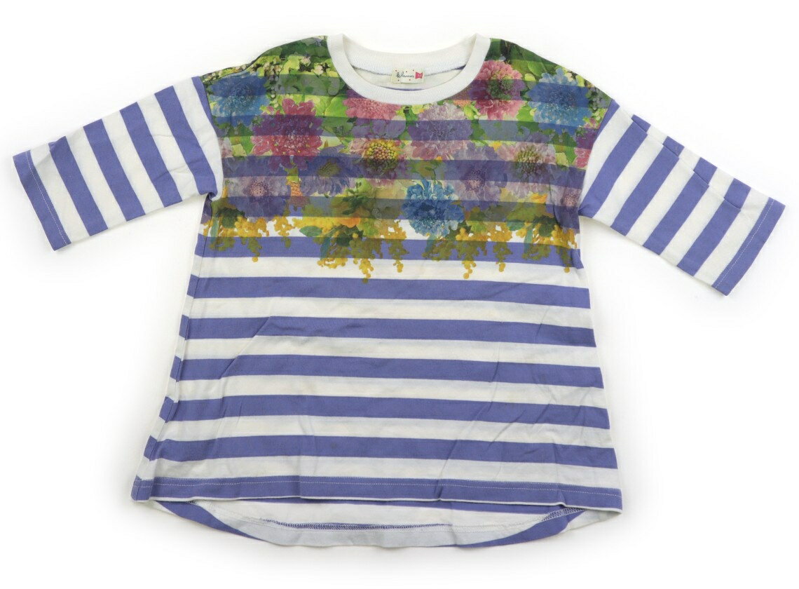 ニットプランナー（KP） Knit Planner(KP) チュニック 110 女の子 紫白ボーダー・花 子供服 ベビー服 キッズ アウトレット ユーズド 【中古】キッズ・ベビー・マタニティ