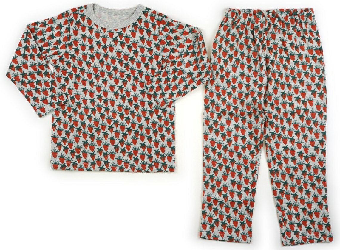 オーシャンアンドグラウンド Ocean & Ground パジャマ 110 女の子 グレー、イチゴ柄 子供服 ベビー服 キッズ アウトレット ユーズド 【中古】キッズ・ベビー・マタニティ