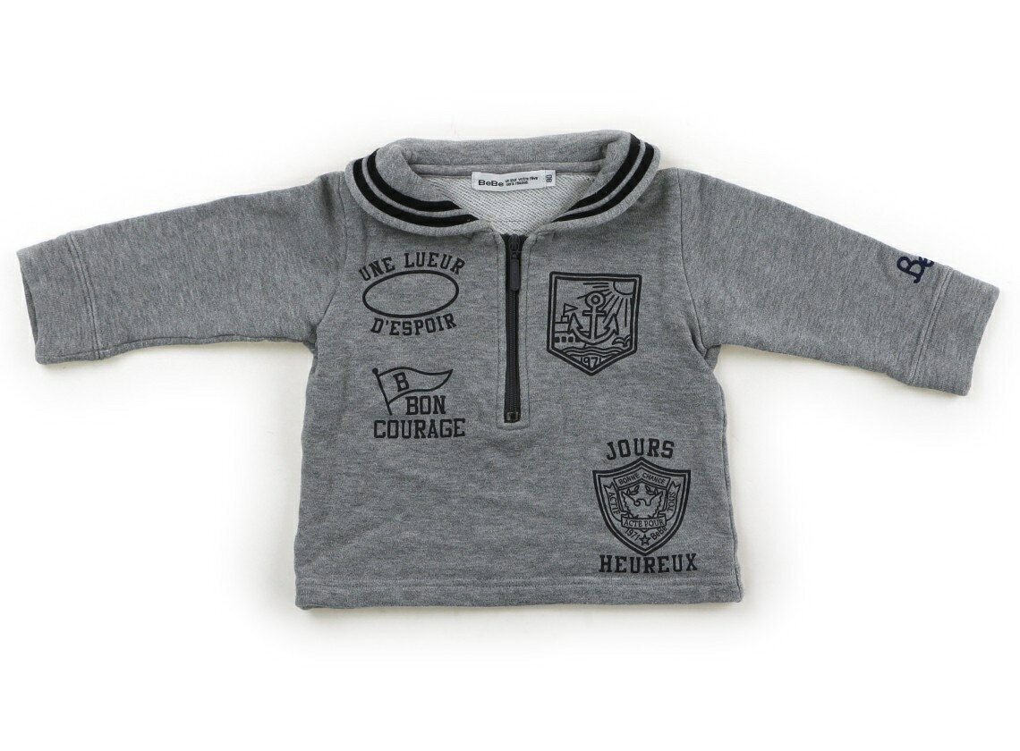 　ブランド 　BeBe(べべ) 　カテゴリー 　トレーナー・プルオーバー 　サイズ 　80サイズ 　色 　グレー 　状態 　★★★ 　記名 　あり（タグ） 　ジャンル 　Boy 色褪せと細かな毛玉がありますが、まだまだお使いいただけそうです。 ＊【状態】【サイズ】に関しての詳しい説明はこちら