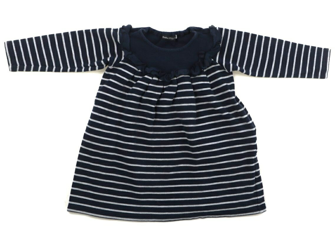 べべ BeBe ワンピース 110 女の子 紺白ボーダー 子供服 ベビー服 キッズ アウトレット ユーズド 【中古】キッズ・ベビー・マタニティ