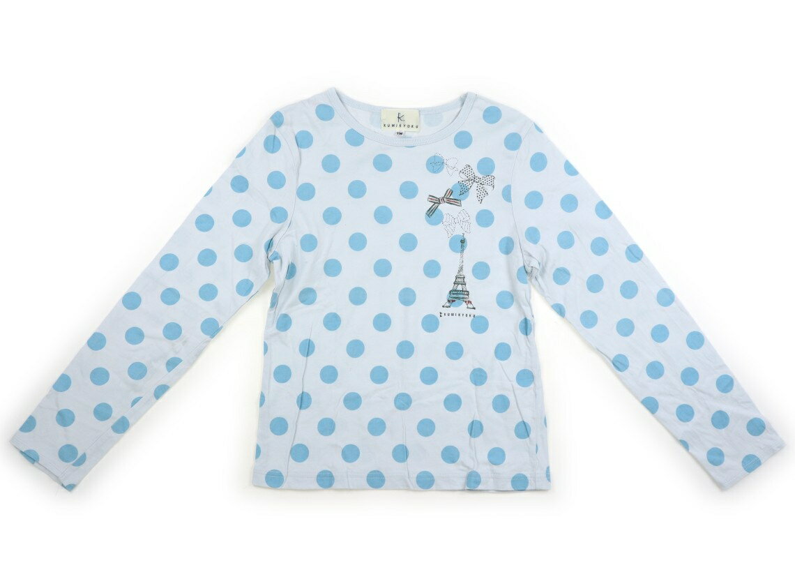 組曲 Kumikyoku Tシャツ・カットソー 140 女の子 ライトブルー・ドット 子供服 ベビー服 キッズ アウトレット ユーズド 【中古】キッズ・ベビー・マタニティ