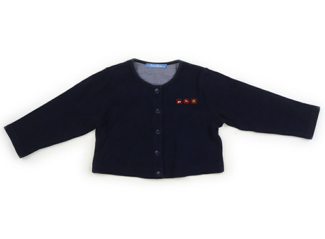 Cardigans - ファミリア familiar カーディガン 90 女の子 ネイビー 子供服 ベビー服 キッズ アウトレット ユーズド 【中古】キッズ・ベビー・マタニティ