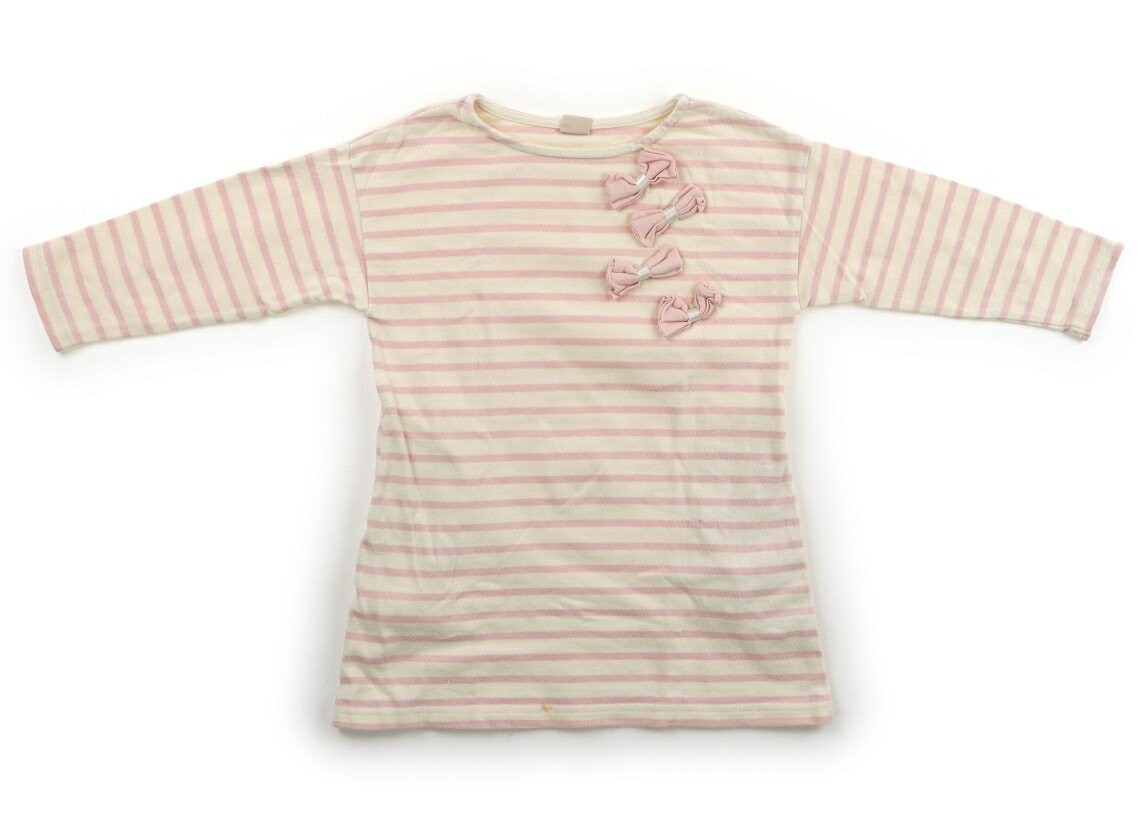 Rakuten - プティマイン petit main チュニック 110 女の子 ピンク、ベージュ、ボーダー 子供服 ベビー服 キッズ アウトレット ユーズド 【中古】キッズ・ベビー・マタニティ