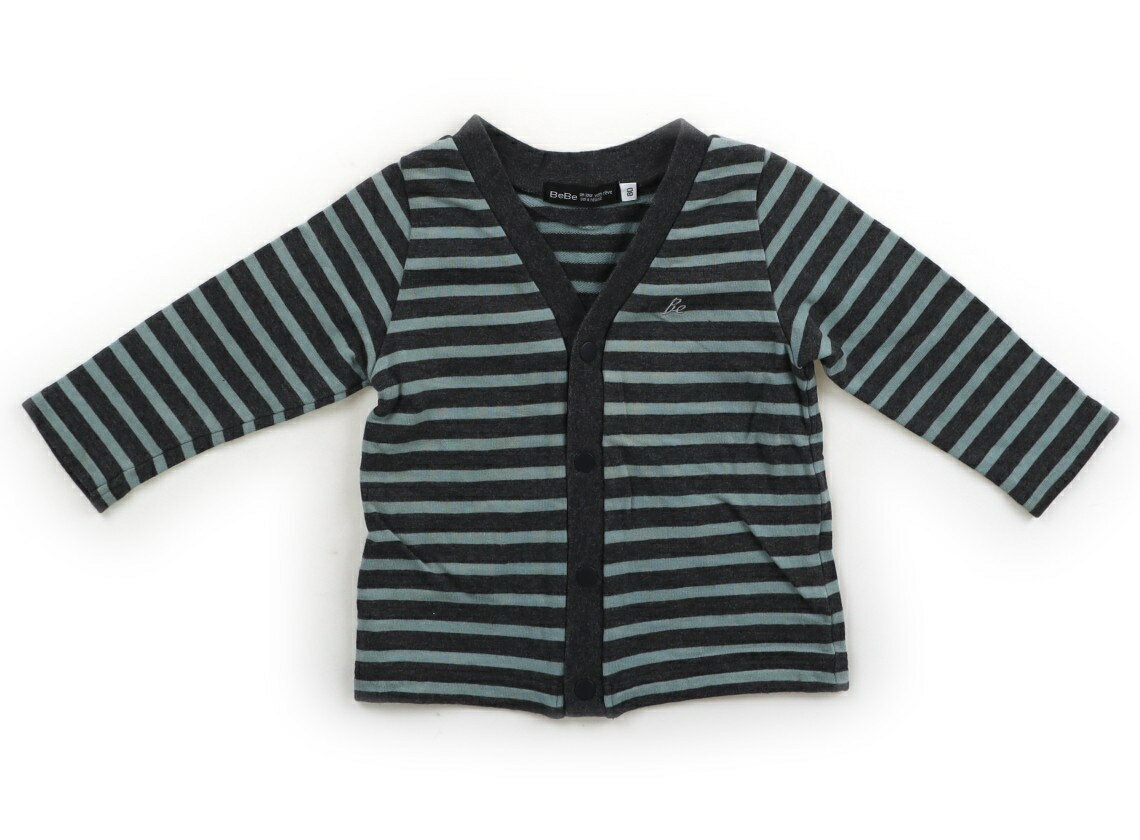 Rakuten - べべ BeBe カーディガン 80 男の子 グレー、エメラルドグリーン、ボーダー 子供服 ベビー服 キッズ アウトレット ユーズド 【中古】キッズ・ベビー・マタニティ