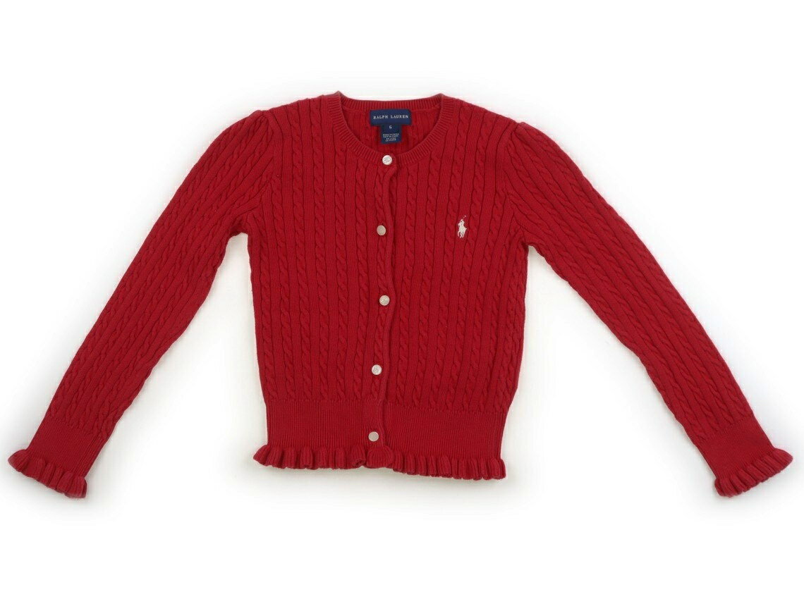 Cardigans - ラルフローレン Ralph Lauren カーディガン 120 女の子 赤 子供服 ベビー服 キッズ アウトレット ユーズド 【中古】キッズ・ベビー・マタニティ