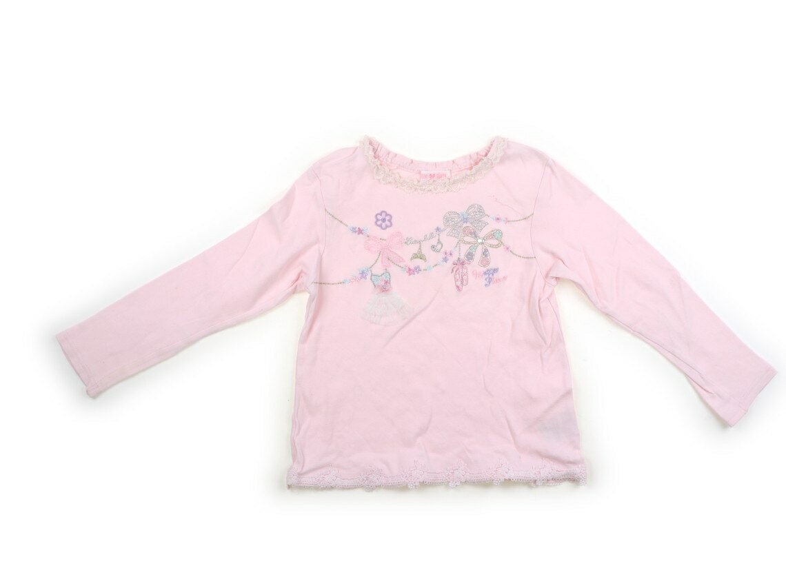 メゾピアノ mezzo piano Tシャツ・カットソー 130 女の子 ピンク、レース、リボン 子供服 ベビー服 キッズ アウトレット ユーズド 【中古】キッズ・ベビー・マタニティ