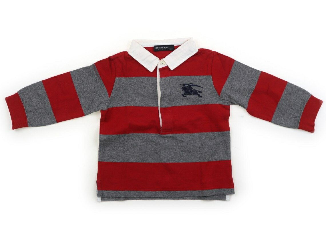 バーバリー BURBERRY Tシャツ・カットソー 90 男の子 レッド・グレー・ボーダー 子供服 ベビー服 キッズ アウトレット ユーズド 【中古】キッズ・ベビー・マタニティ