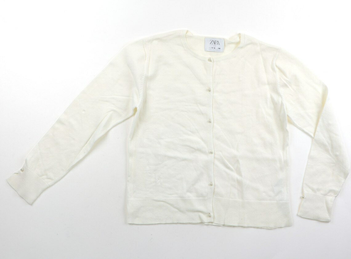 ザラ ZARA カーディガン 150 女の子 白、パール 子供服 ベビー服 キッズ アウトレット ユーズド 【中古】キッズ・ベビー・マタニティ