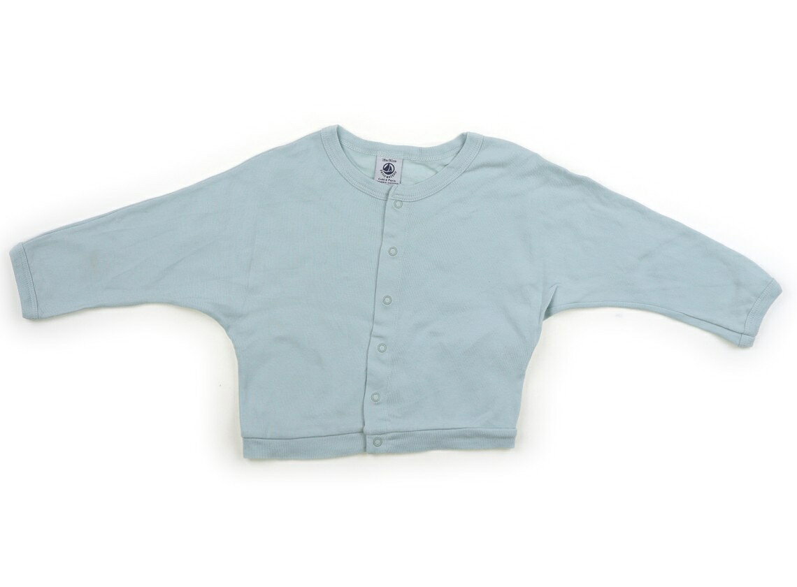 　ブランド 　PETIT BATEAU(プチバトー) 　カテゴリー 　カーディガン 　サイズ 　80サイズ 　色 　ミントグリーン 　状態 　★★（返品不可） 　記名 　なし 　ジャンル 　Girl 実際のサイズ表記は18M/81cm。全体に色あせ・毛羽立ちがあります。洗い替え様にいかがでしょうか。 ＊【状態】【サイズ】に関しての詳しい説明はこちら