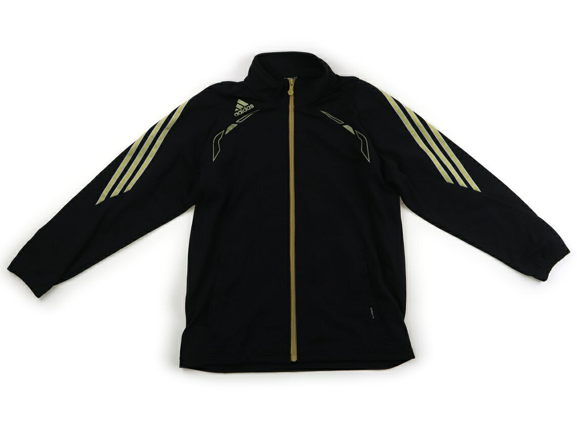アディダス Adidas ジップアップトレーナー 150 男の子 黒 子供服 ベビー服 キッズ アウトレット ユーズド 【中古】キッズ・ベビー・マタニティ