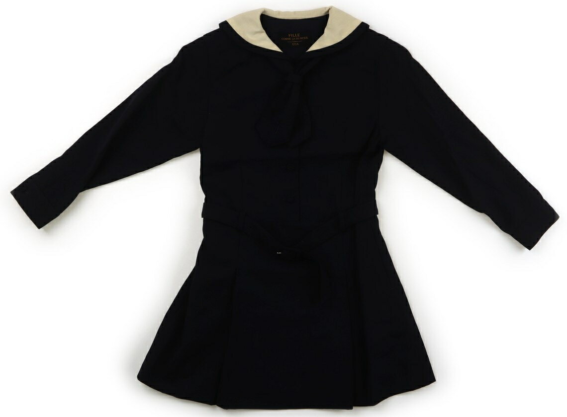 コムサデモード COMME CA DU MODE ワンピース 120 女の子 ブラック・オフチェック・クリーム 子供服 ベビー服 キッズ アウトレット ユーズド 【中古】キッズ・ベビー・マタニティ