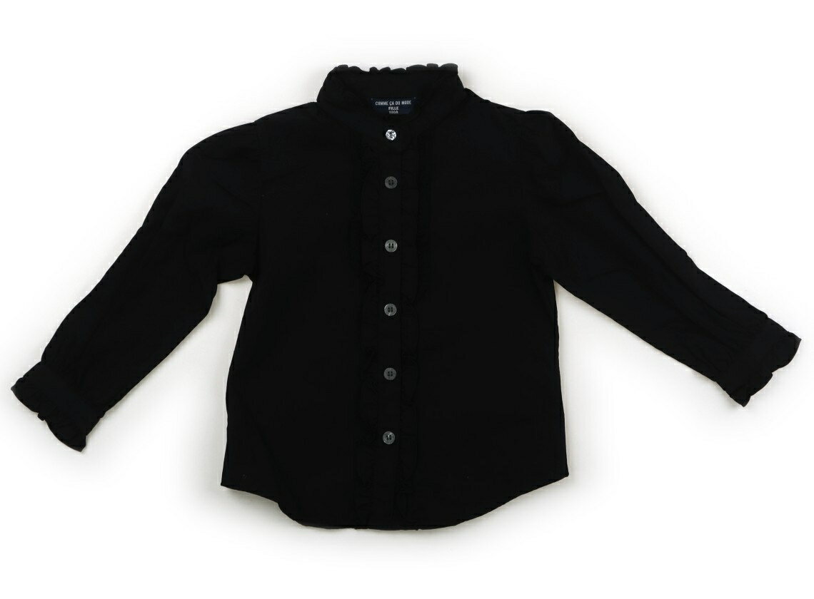 コムサデモード COMME CA DU MODE シャツ・ブラウス 100 女の子 ブラックドット・フリル 子供服 ベビー服 キッズ アウトレット ユーズド 【中古】キッズ・ベビー・マタニティ