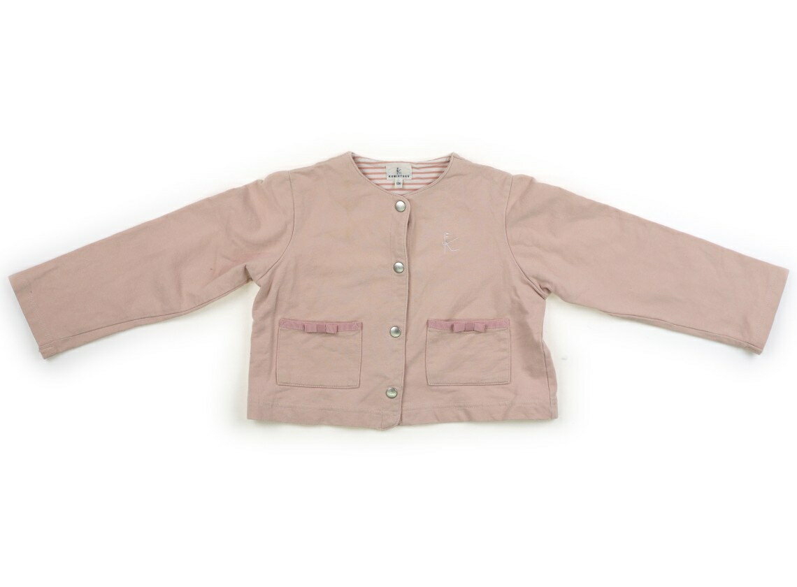 組曲 Kumikyoku カーディガン 120 女の子 くすみピンク、シルバーボタン、リボン 子供服 ベビー服 キッズ アウトレット ユーズド 【中古】キッズ・ベビー・マタニティ