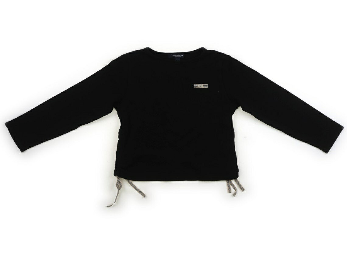 バーバリー BURBERRY Tシャツ・カットソー 120 女の子 黒、チェックリボン 子供服 ベビー服 キッズ アウトレット ユーズド 【中古】キッズ・ベビー・マタニティ