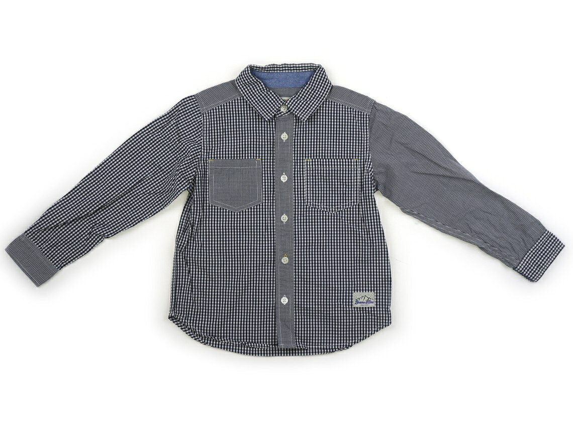 ビームス BEAMS シャツ・ブラウス 120 男の子 ダークネイビー、白、ギンガムチェック 子供服 ベビー服 キッズ アウトレット ユーズド 【中古】キッズ・ベビー・マタニティ